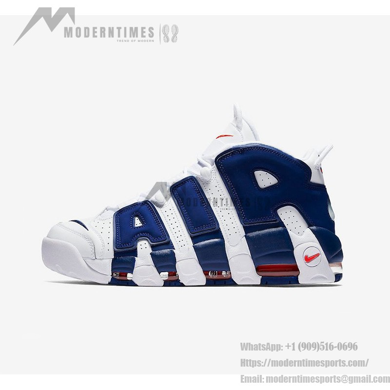 Nike Air More Uptempo Knicks - Bold Orange & Blue Retro Basketball Shoes