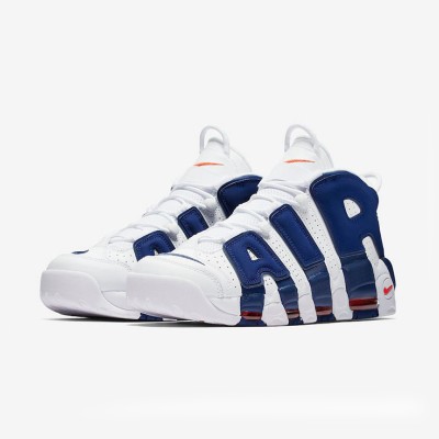 Nike Air More Uptempo Knicks Retro Basketball Shoes - Classic Orange & Blue Design