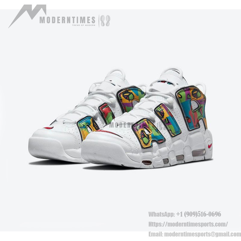 Nike Air More Uptempo “Peace, Love, Swoosh” Classic Basketball Shoes DM8150-100 Men's Athletic Sneakers