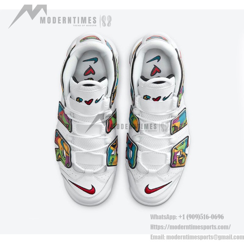 Nike Air More Uptempo “Peace, Love, Swoosh” Classic Basketball Shoes DM8150-100 Men's Athletic Sneakers