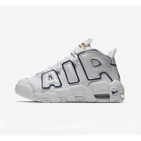 Nike Air More Uptempo GS White and Navy Youth Classic Retro Basketball Shoes | Comfort & Durability | 415082-109