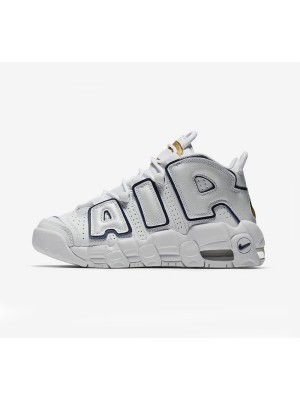 ナイキ Air More Uptempo GS ホワイト＆ネイビー ユース クラシック レトロ バスケットボールシューズ | 快適性と耐久性 | 415082-109