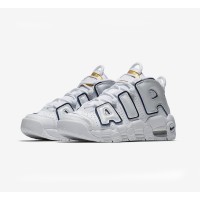 Nike Air More Uptempo GS White and Navy Youth Classic Retro Basketball Shoes | Comfort & Durability | 415082-109