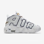 Nike Air More Uptempo GS White and Navy Youth Classic Retro Basketball Shoes