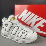 Nike Air More Uptempo GS White and Navy Youth Classic Retro Basketball Shoes