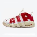 Nike Air More Uptempo White/Red Retro Basketball Shoes (Model: FN3497-100) with Classic AIR Branding