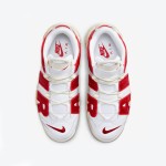 Nike Air More Uptempo White/Red Retro Basketball Shoes (Model: FN3497-100) with Classic AIR Branding