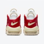 Nike Air More Uptempo White/Red Retro Basketball Shoes (Model: FN3497-100) with Classic AIR Branding