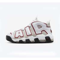 Nike Air More Uptempo White/Team Red Retro Basketball Shoes Classic AIR Design Comfortable Cushioning