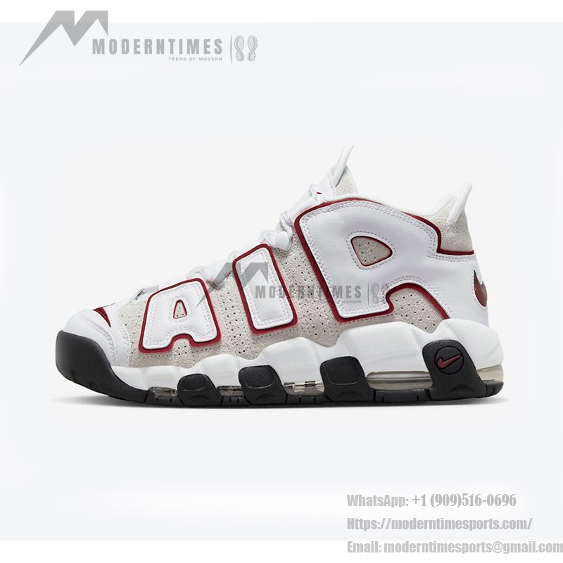 Nike Air More Uptempo White/Team Red Retro Basketball Shoes with Classic AIR Design