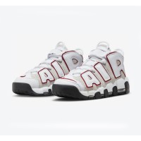 Nike Air More Uptempo White/Team Red Retro Basketball Shoes Classic AIR Design Comfortable Cushioning