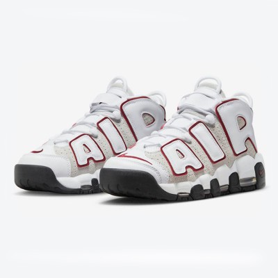 Nike Air More Uptempo White/Team Red Retro Basketball Shoes Classic AIR Design Comfortable Cushioning