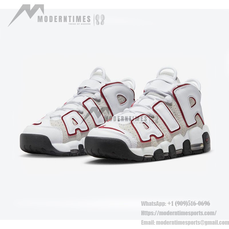 Nike Air More Uptempo White/Team Red Retro Basketball Shoes with Classic AIR Design