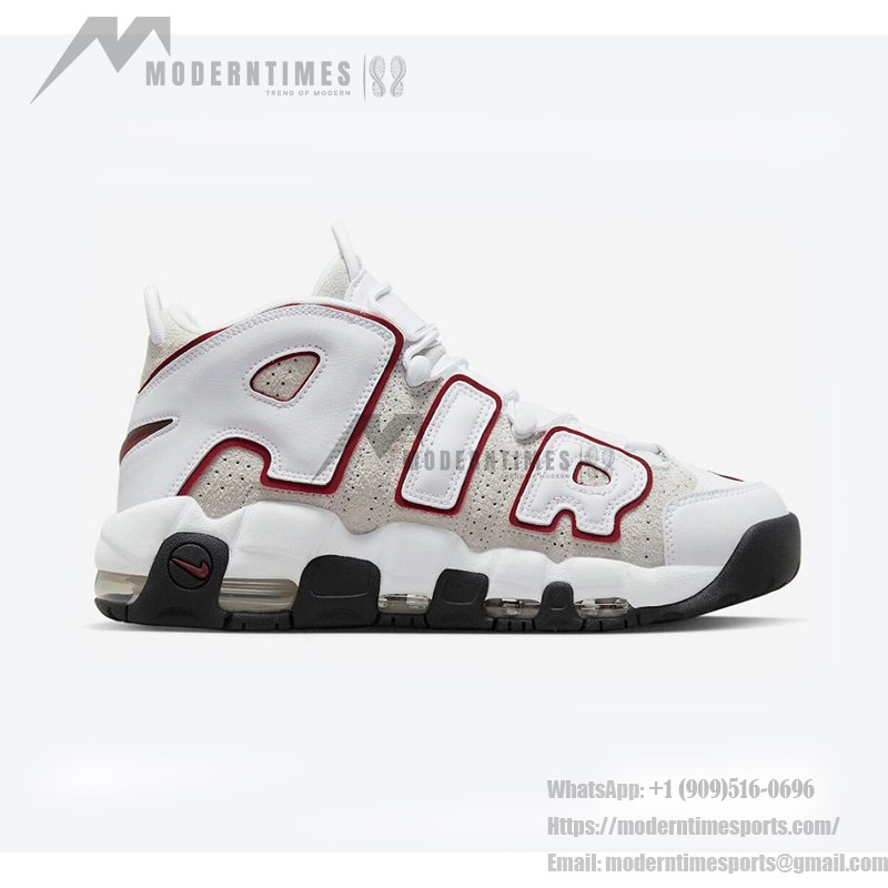 Nike Air More Uptempo White/Team Red Retro Basketball Shoes with Classic AIR Design