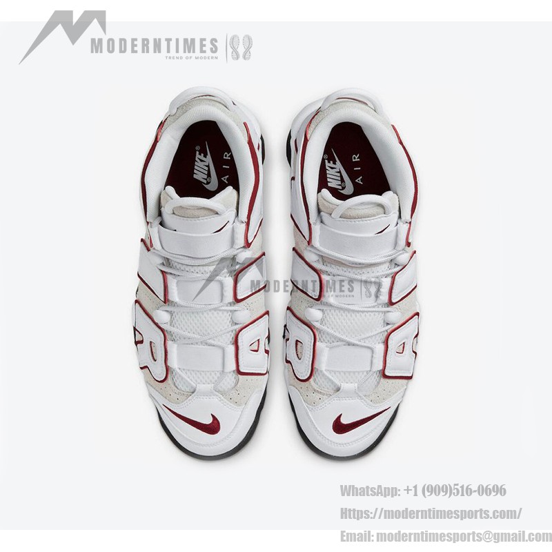 Nike Air More Uptempo White/Team Red Retro Basketball Shoes with Classic AIR Design