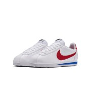 Nike Classic Cortez Leather 807471-103 - Weiße und Rote Retro-Laufschuhe | Zeitloses Design und ganztägiger Komfort