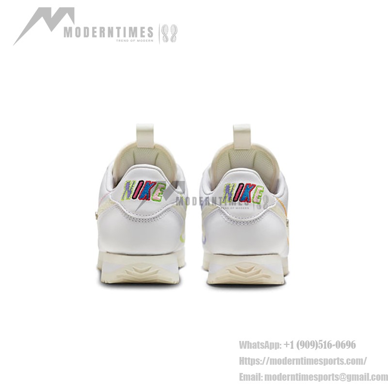 Nike Cortez 23 Emoji FD4620-111 - White Sneakers with Emoji Accents and Textured Swoosh