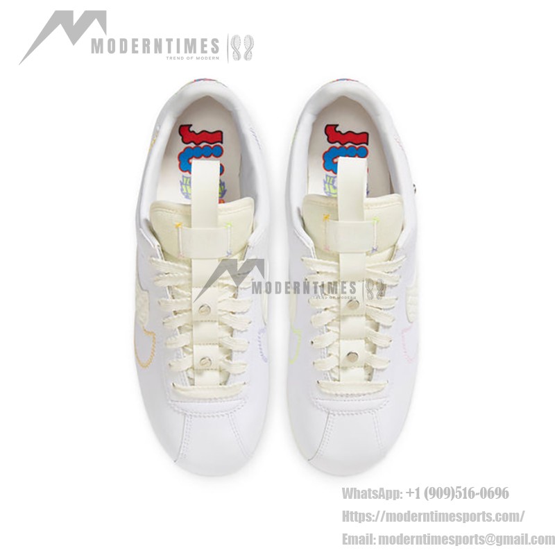 Nike Cortez 23 Emoji FD4620-111 - White Sneakers with Emoji Accents and Textured Swoosh