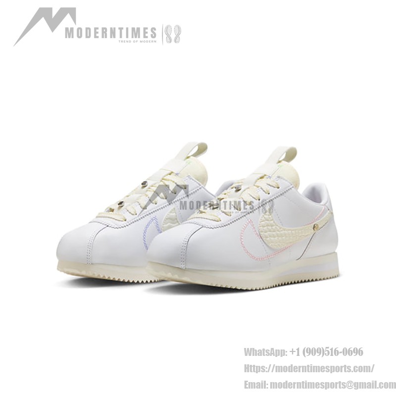 Nike Cortez 23 Emoji FD4620-111 - Weiße Sneaker mit Emoji-Akzenten und strukturiertem Swoosh