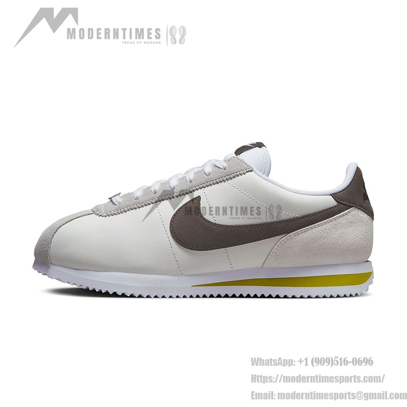 Nike Cortez 23 SNKRS Day Korea FD0398-133 - Retro-Sneaker in Weiß und Braun mit gelben Akzenten