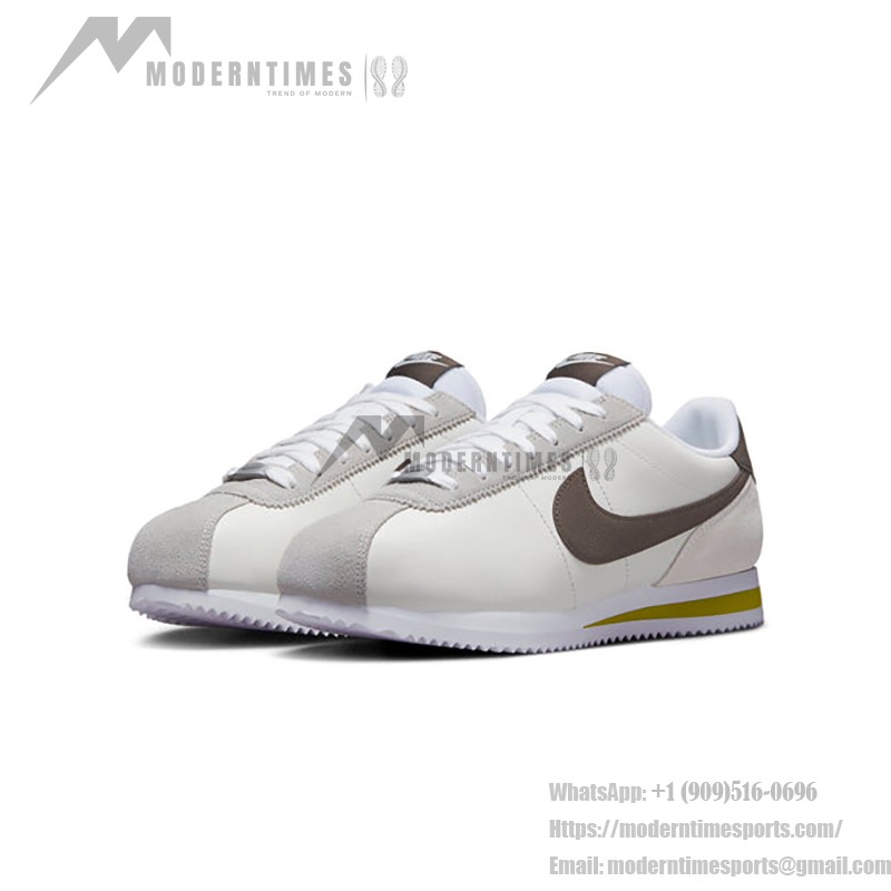 Nike Cortez 23 SNKRS Day Korea FD0398-133 - Retro-Sneaker in Weiß und Braun mit gelben Akzenten