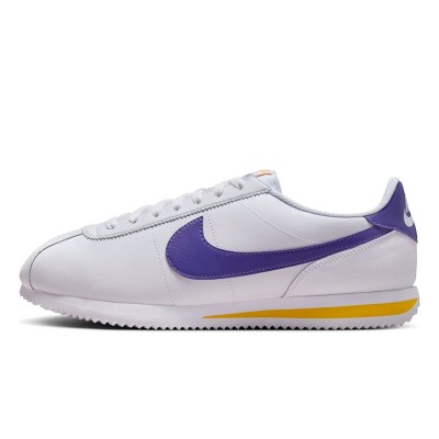 Nike Cortez Lakers DM4044-106 - Classic White Sneakers with Bold Purple and Gold Accents