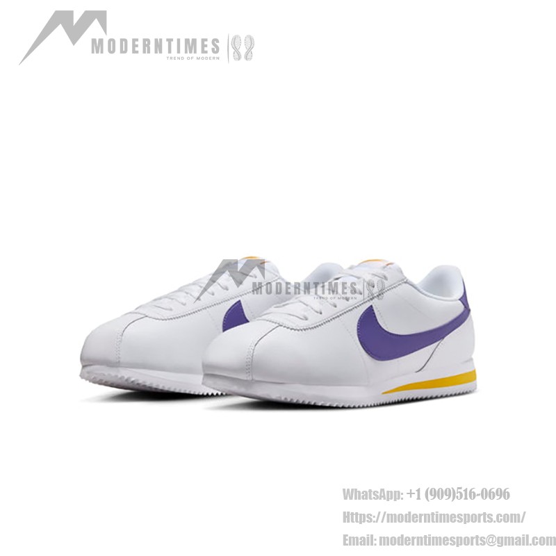 Nike Cortez Lakers DM4044-106 - White Sneakers with Purple and Gold Accents