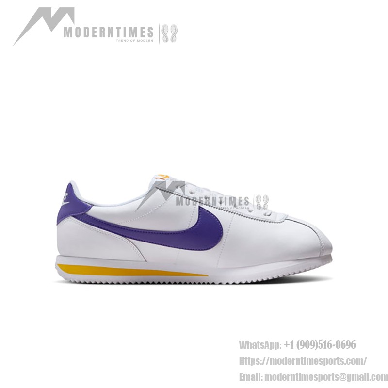 Nike Cortez Lakers DM4044-106 - White Sneakers with Purple and Gold Accents