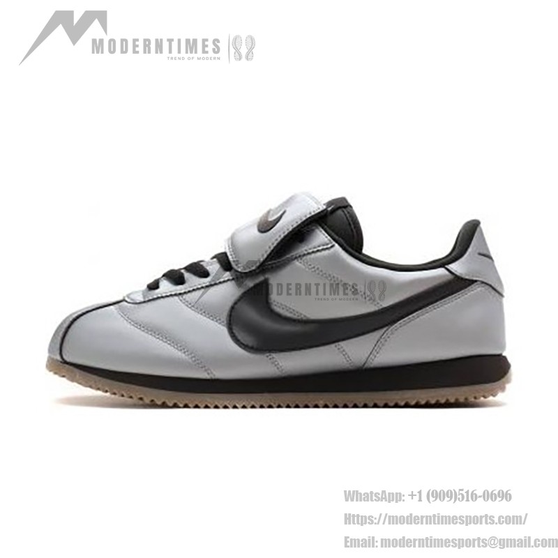 Nike Cortez Leather SE Metallic Cool Grey Black HQ3490-099 Sneakers