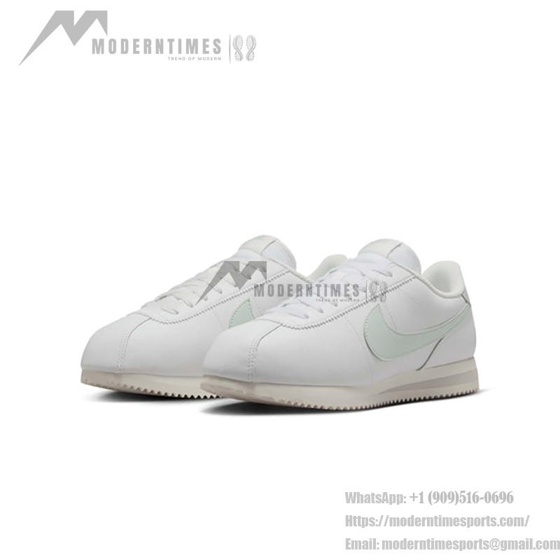 Nike Cortez Leather Summit White Mint Light Bone DN1791-106 - 민트 악센트가 있는 클래식 화이트 스니커즈