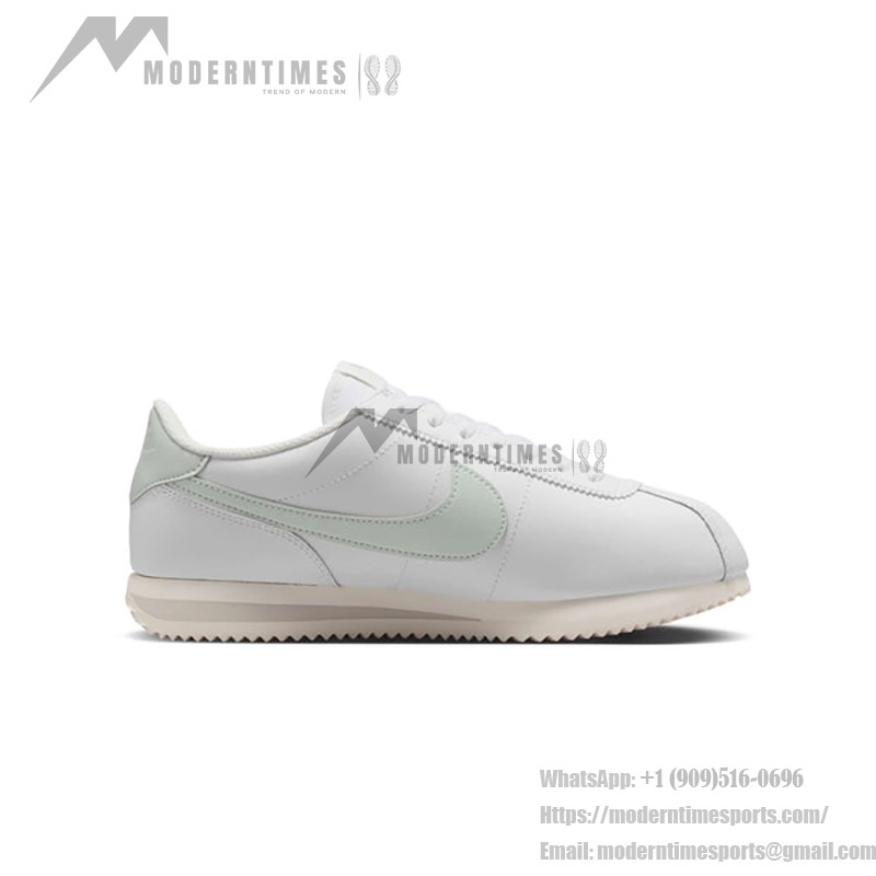 Nike Cortez Leather Summit White Mint Light Bone DN1791-106 - 민트 악센트가 있는 클래식 화이트 스니커즈