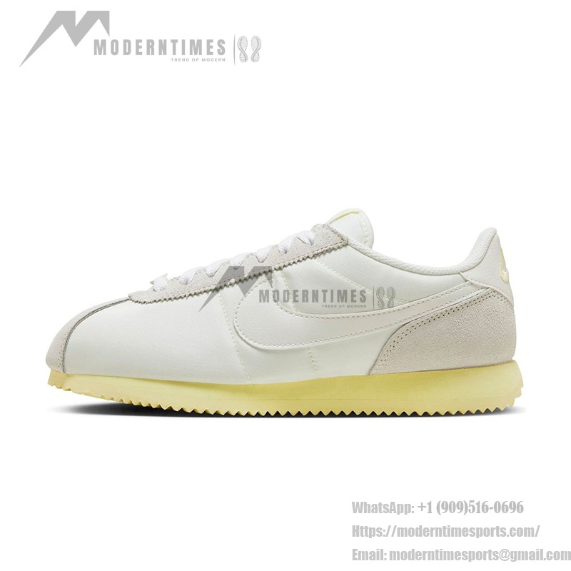 Nike Cortez Pale Yellow HF6410-118 - Zeitlose weiße Sneaker mit gelben Akzenten