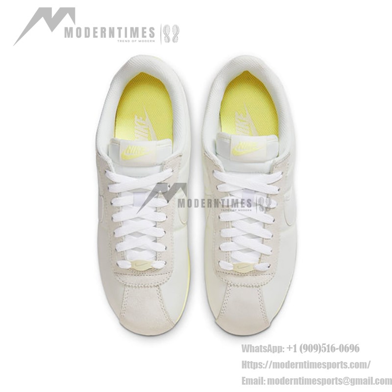 Nike Cortez Pale Yellow HF6410-118 - Zeitlose weiße Sneaker mit gelben Akzenten