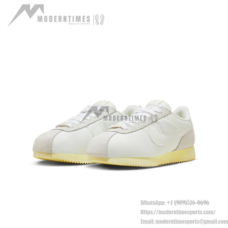 Nike Cortez Pale Yellow HF6410-118 - Zeitlose weiße Sneaker mit gelben Akzenten