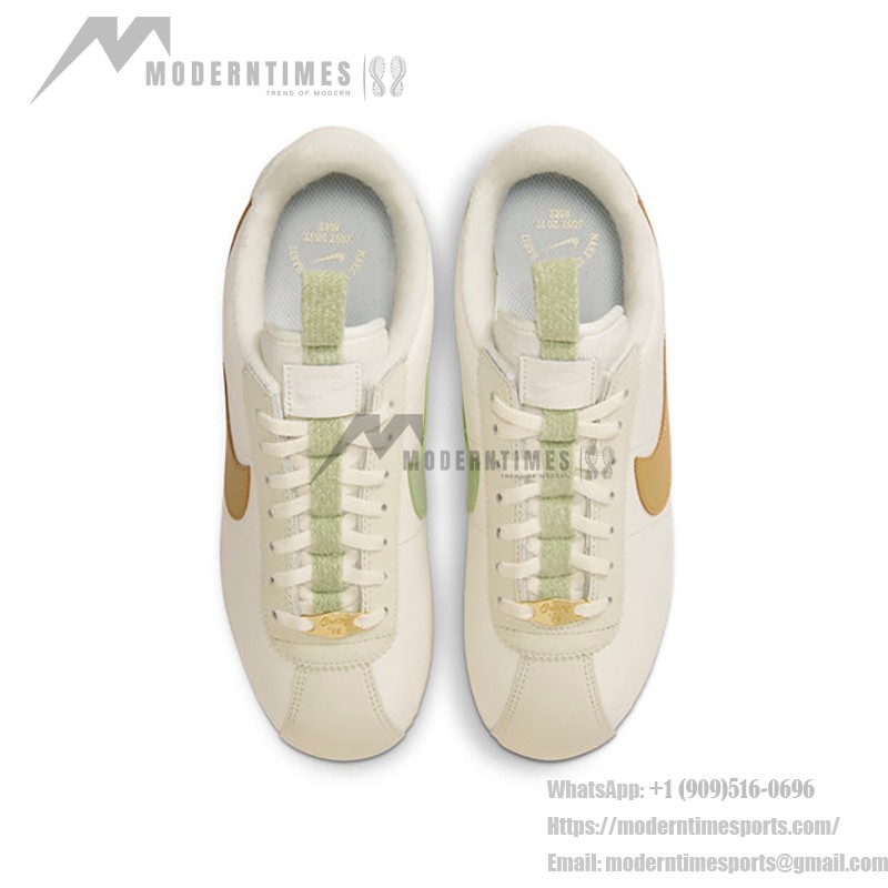 Nike Cortez Sail FV3639-171 - White and Gold Sneakers with Floral Detailing