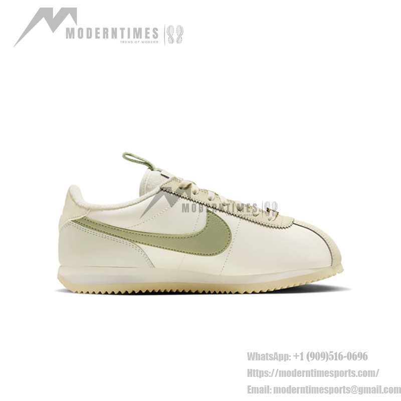 Nike Cortez Sail FV3639-171 - White and Gold Sneakers with Floral Detailing