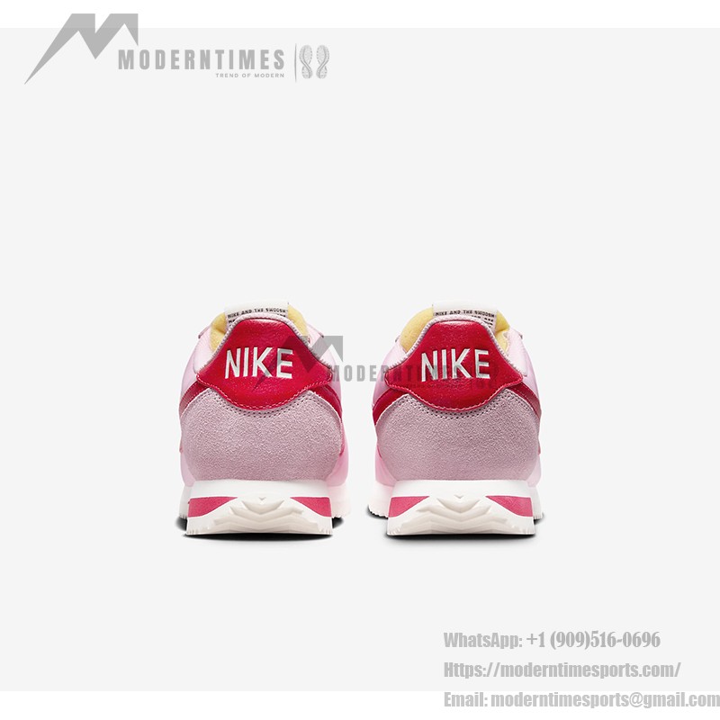 Nike Cortez TXT Medium Soft Pink HF9994-600 Sneaker mit lebendigem Pink und kräftigen roten Akzenten