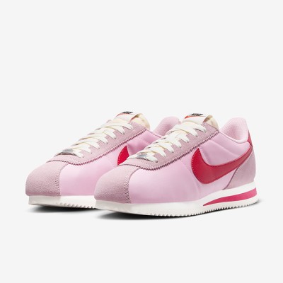 Nike Cortez TXT Medium Soft Pink HF9994-600 - Vibrant Pink Sneakers with Bold Red Accents for Timeless Style