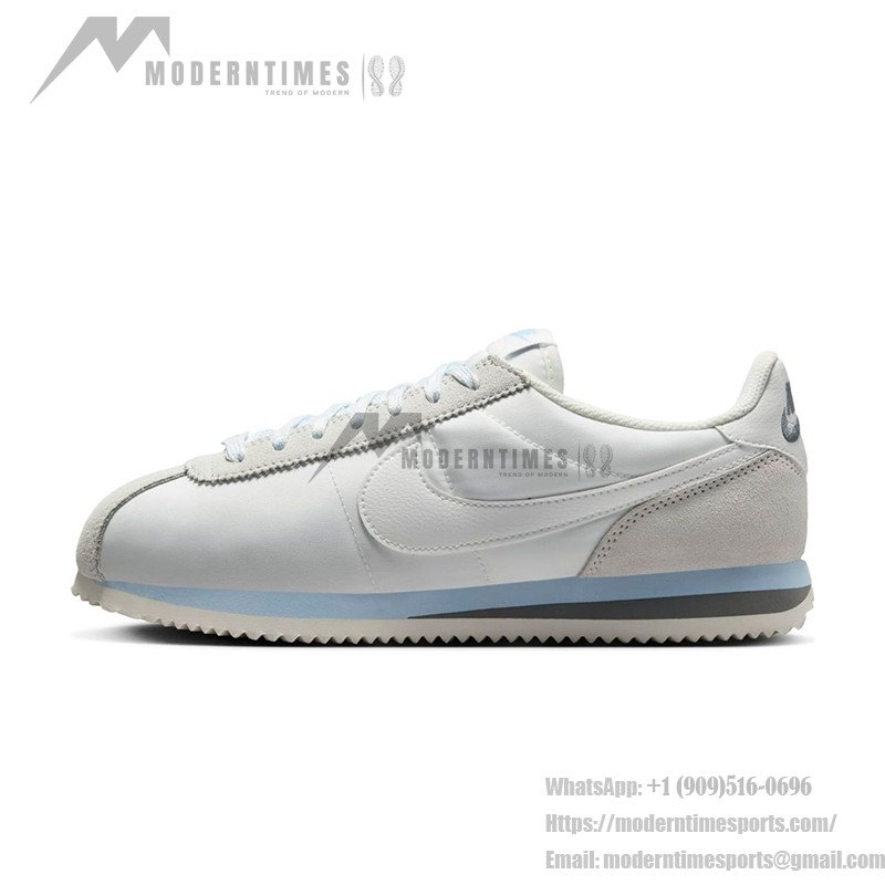 Nike Cortez Summit White Grey HF6410-101 - Elegant White Sneakers with Subtle Grey and Blue Details