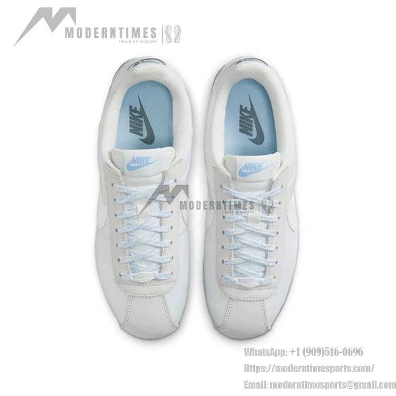 Nike Cortez Summit White Grey HF6410-101 - Elegant White Sneakers with Subtle Grey and Blue Details