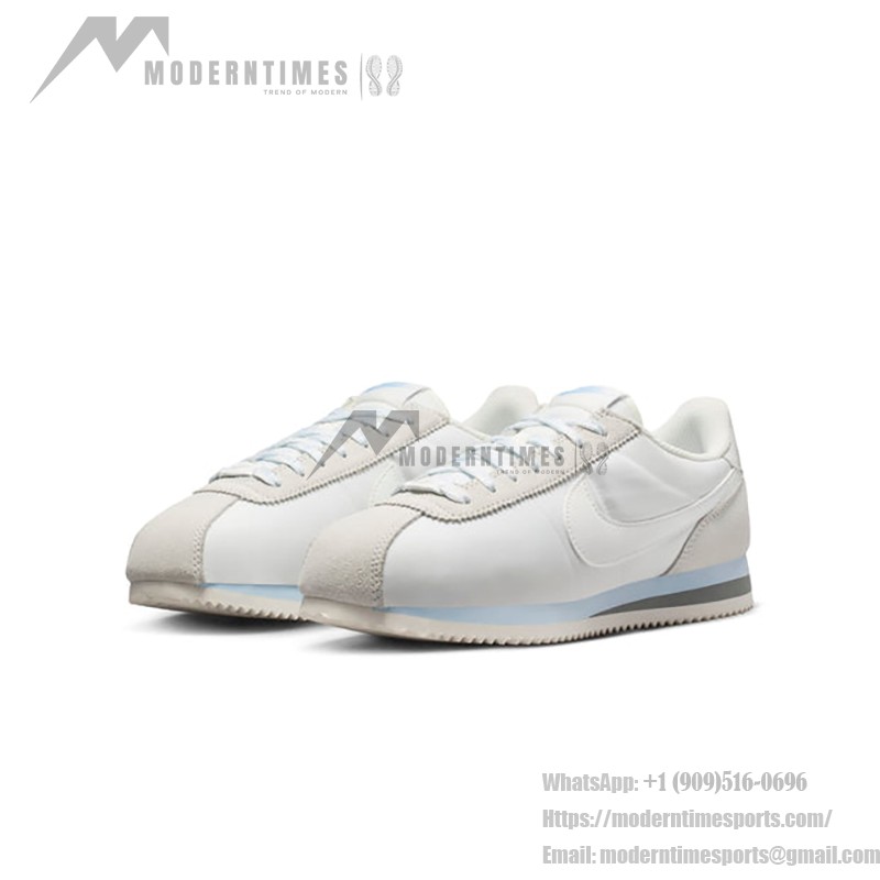 Nike Cortez Summit White Grey HF6410-101 - Elegant White Sneakers with Subtle Grey and Blue Details