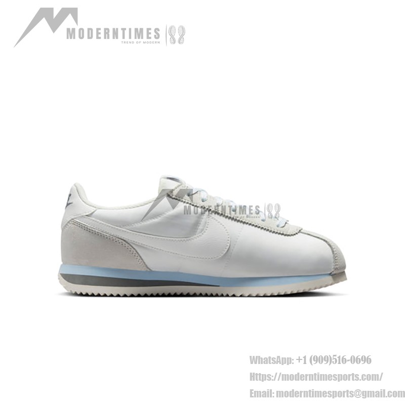 Nike Cortez Summit White Grey HF6410-101 - Elegant White Sneakers with Subtle Grey and Blue Details