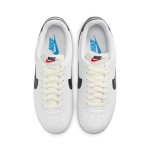 Nike Cortez White Black Light Photo Blue DN1791-100 - Retro-inspired sneakers with black and blue accents.