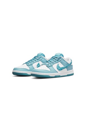 Nike Dunk Low "Blue Paisley" DH4401-101 Klassische Blau Paisley Low-Top Basketballschuhe - Stilvoll, Bequem, Perfekte Kombination aus Sport und Streetstyle