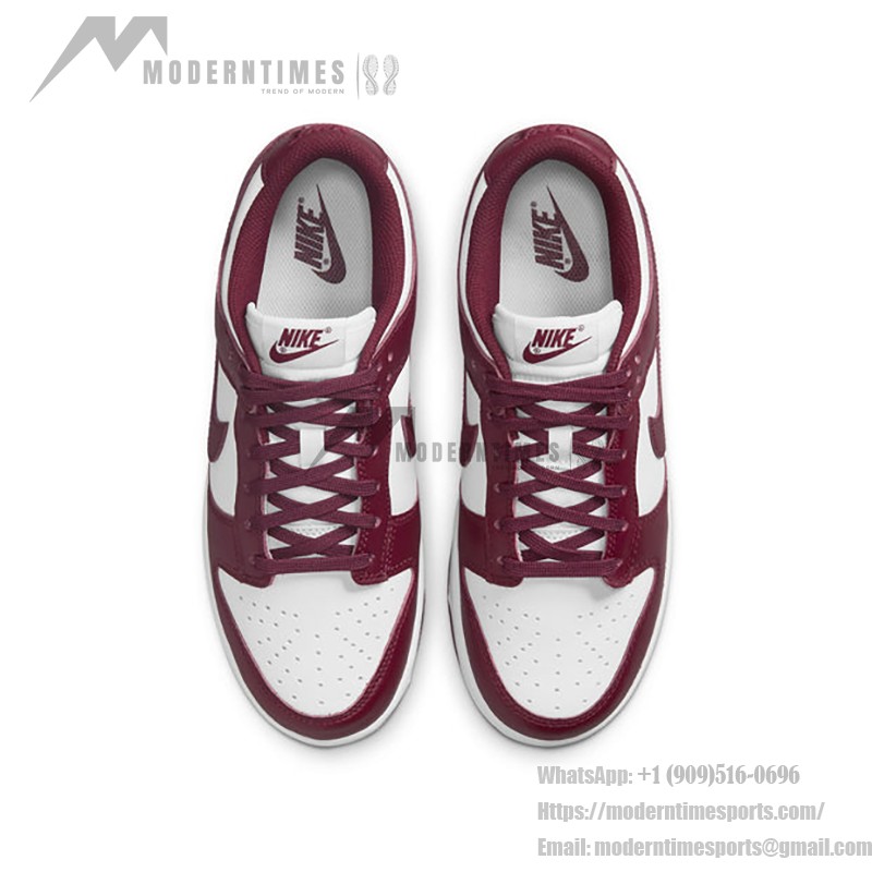 Nike Dunk Low Burgundy & White Retro Sneakers