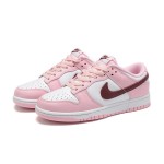 Nike Dunk Low Pro (GS) CW1590-601 핑크 & 화이트 스니커즈 다크레드 스우시