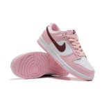 Nike Dunk Low Pro (GS) CW1590-601 Pink & White Sneakers with Maroon Swoosh