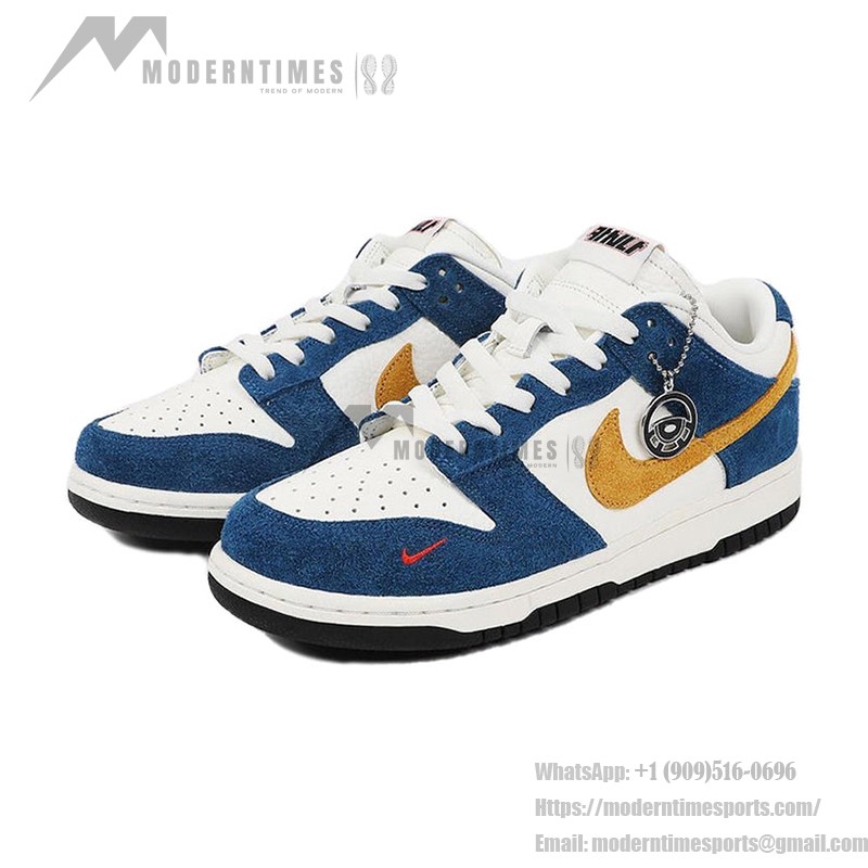 Nike Kasina x Dunk Low '80s Bus' CZ6501-100 - Retro-Bus-inspirierte Kollaborations-Sneaker in Sail, Gold und Blau