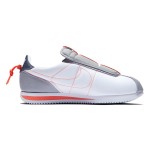 Nike Kendrick Lamar x Cortez Basic Slip House Shoes AV2950-100 - White Slip-On Sneakers with Navy and Orange Details