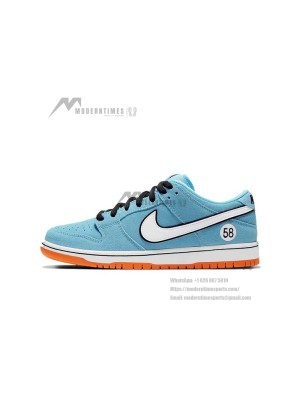Nike SB Dunk Low "Gulf" Skate Shoes BQ6817-401 - Iconic Gulf Racing Colors, Stylish, Durable, and Performance-Ready